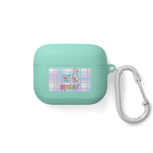 Nurse AirPods Case Cover, Cute Nurse Gift, Trendy AirPods Pro Cover, Nurse Accessories, Pastel Plaid Design