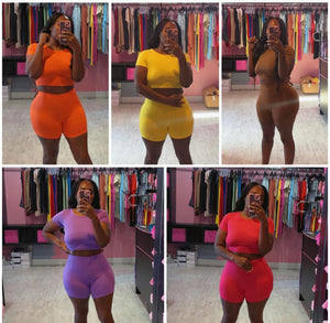 Crop Biker Set