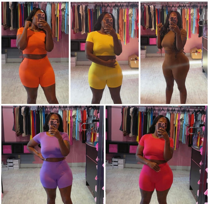 Crop Biker Set