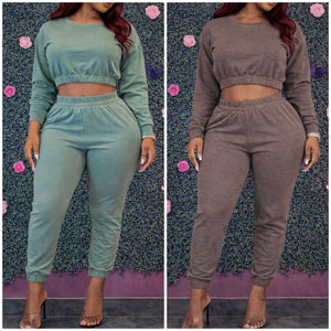 Crop Jogger Set (2Colors)