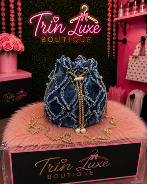 Denim Bucket Bag (Blue)